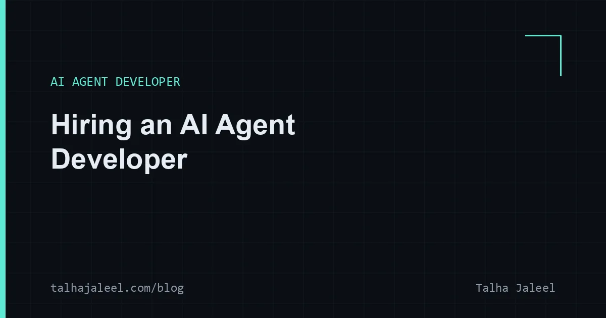 Hiring an AI agent developer cover