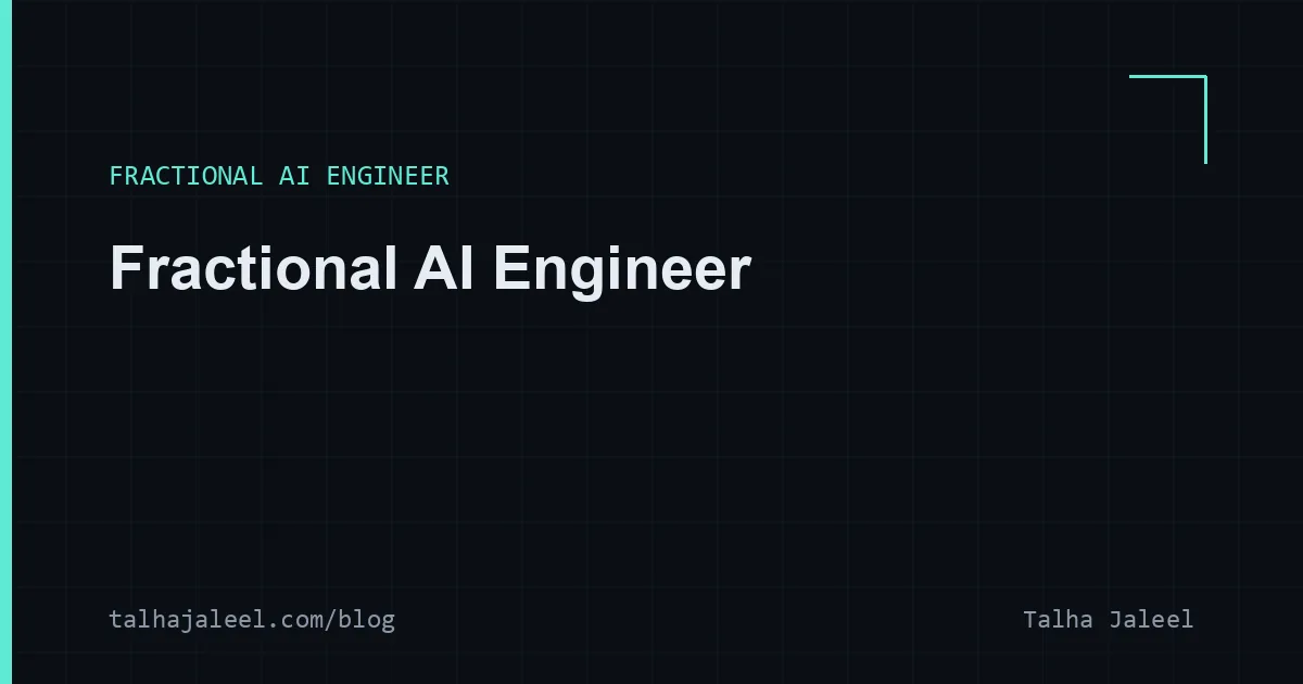 Fractional AI engineer for startups cover