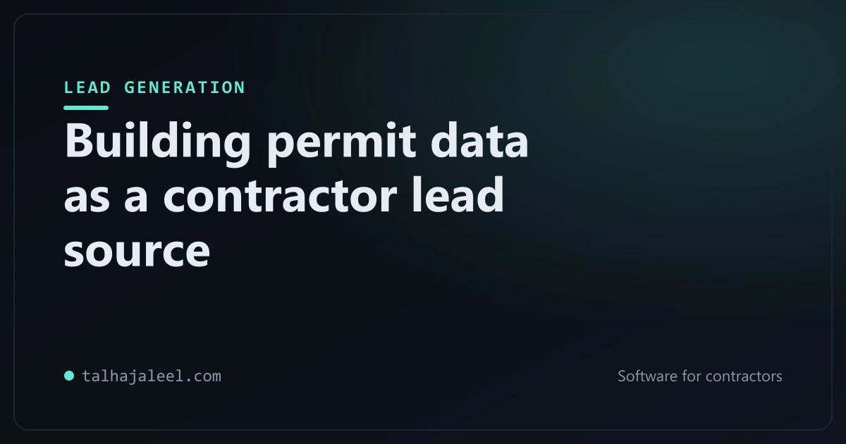 Building permit data as a contractor lead source cover
