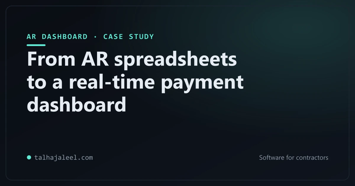 Contractor accounts receivable dashboard case study cover