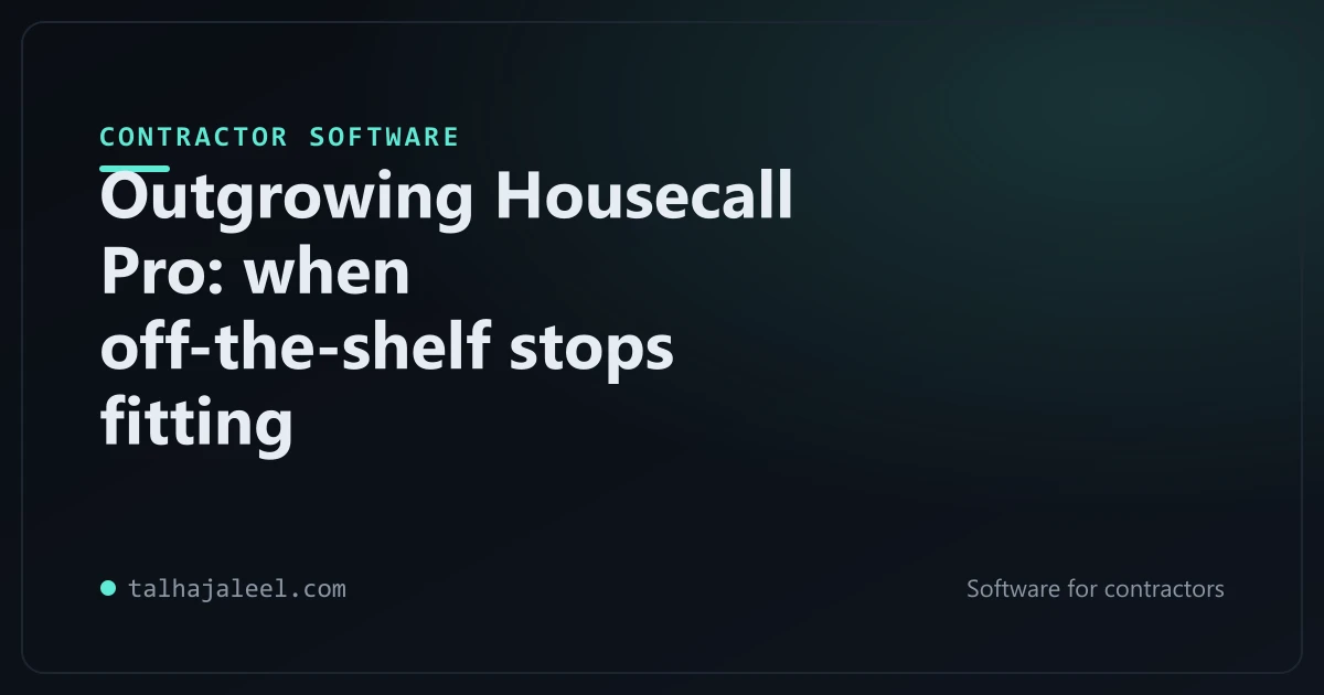 Outgrowing Housecall Pro: custom contractor software cover